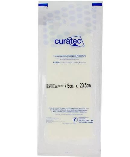 Compressa com Petrolatum Curatec 7,6x20,3cm (Un)