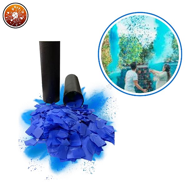 LANÇA PAPEL PICADO COM PÓ AZUL