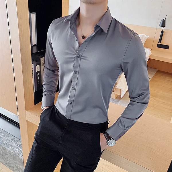 Camisa Social Masculina Slim Fit