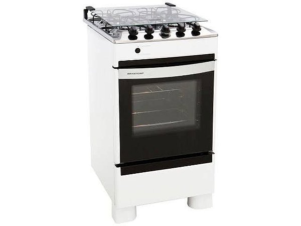 Fogão BF04 4bcs Brastemp Branco mesa inox