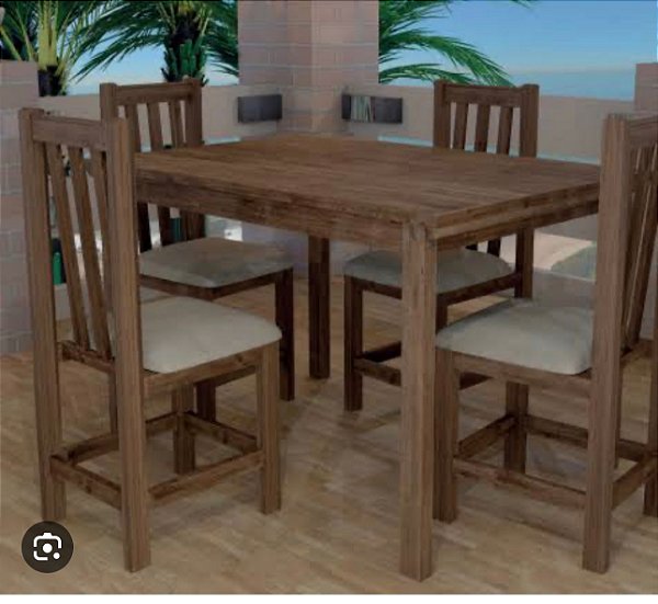 Jogo de Mesa 4 cadeiras Itália Rústica