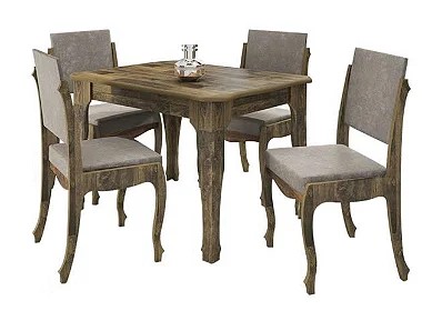 Jogo de Mesa Onix II com 4 cadeiras