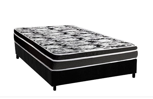 Cama Box Casal Com Colchão de Espuma D45 Luckspuma