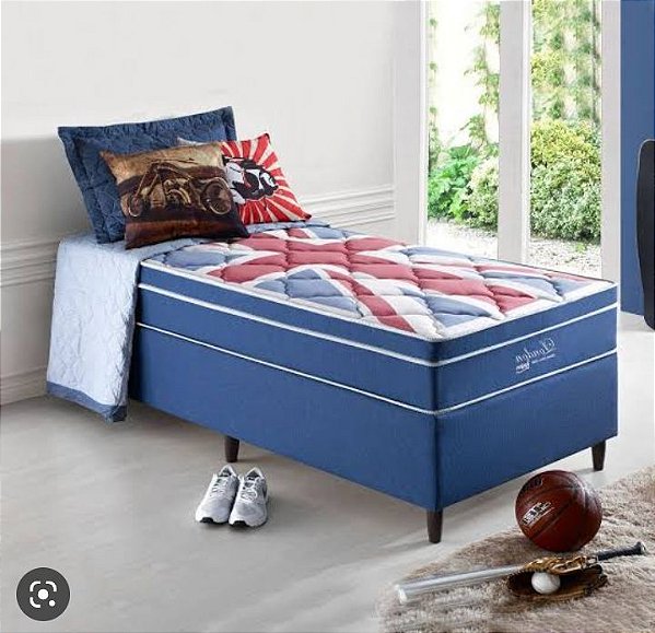 Cama Box Solteiro com colchão de Molas Superelastic