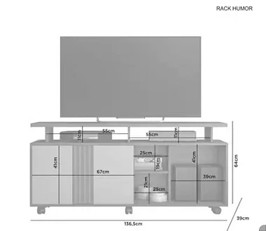 Rack Humor Candian para Tv até 58”