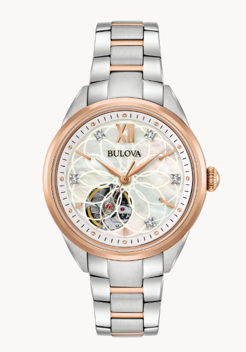 Relógio Bulova Sutton Automático Mother of Pearl Diamond - 98P170