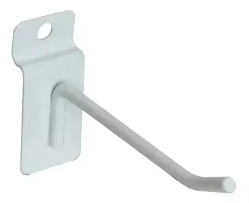 50 Ganchos P/ Painel Canaletado De 10cm Branco