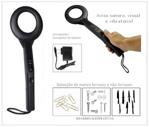 TUC200  DETECTOR DE METAIS MANUAL COM ALERTA VIBRATÓRIO(3 PEÇAS)