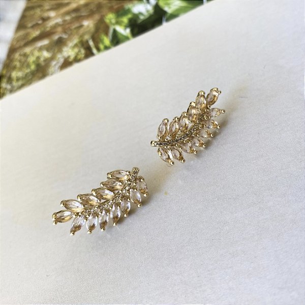 Brinco Ear Cuff gotas em zircônias