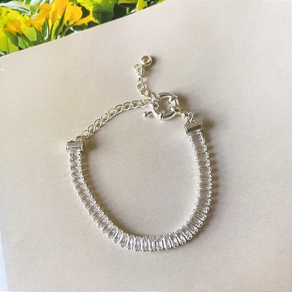 Pulseira riviera zircônia baguete