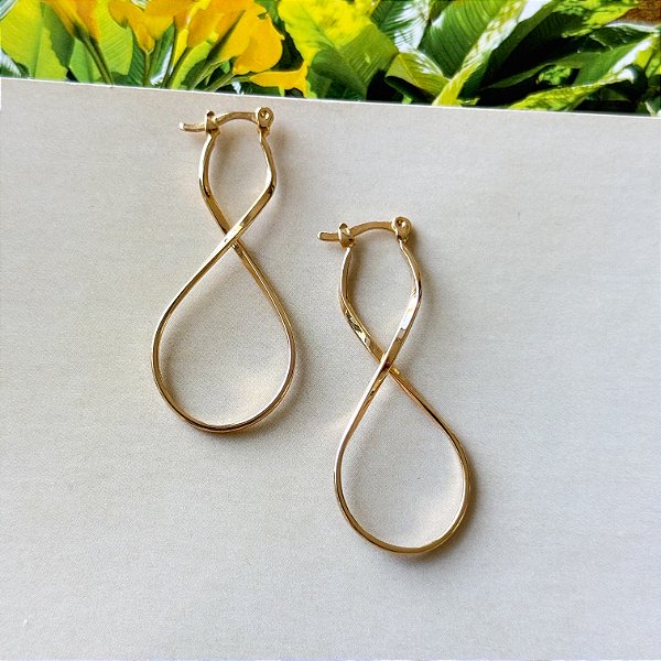 Brinco Infinito Banho Ouro Delicado