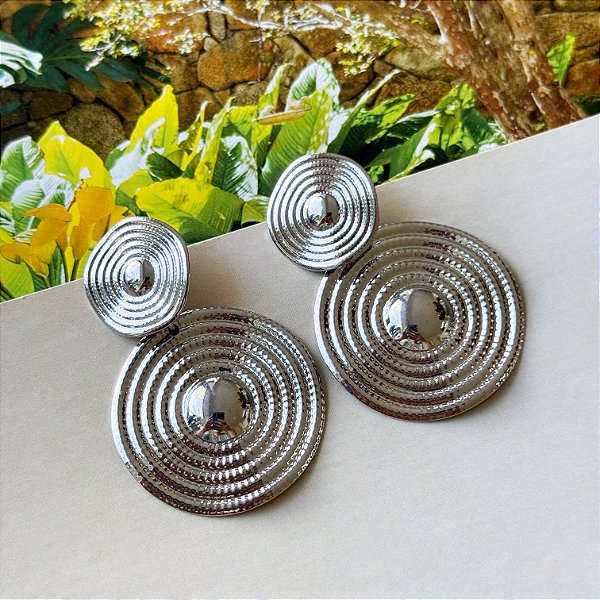 Brinco Orgânico Redondo Ródio Branco