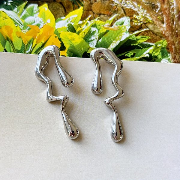 Brinco Orgânico Ródio Branco