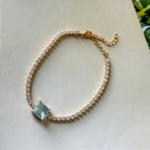 Pulseira Riviera com Zircônia Azul