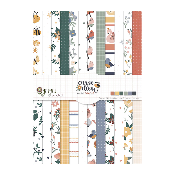 Bloco para Scrapbook A5 - Coleção Carpe Diem - Juju Scrapbook
