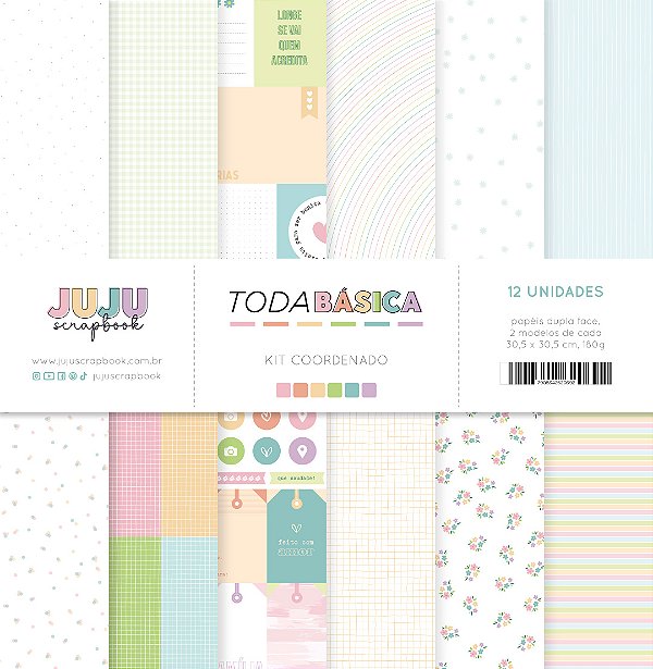 Kit Coordenado - Coleção Toda Básica | JuJu Scrapbook