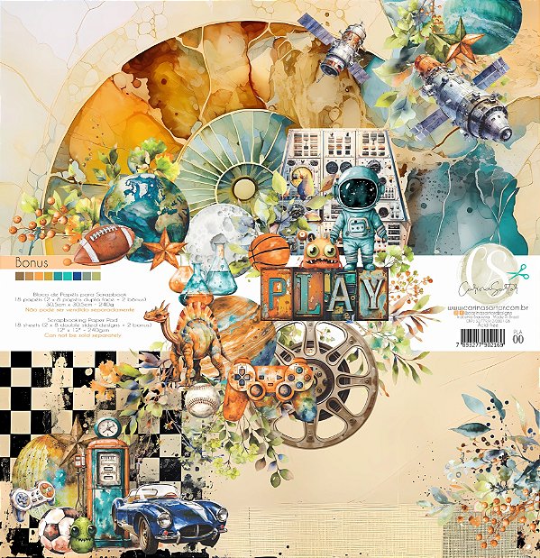 Coleção PLAY Papel Bloco 30,5x30,5cm 18 fls 240G - PLA00