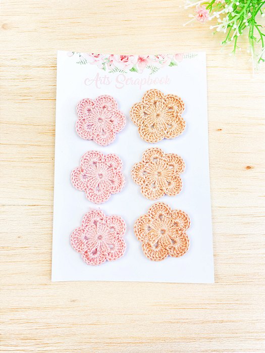 Flores de crochê modelo 2- By Arts Scrapbook