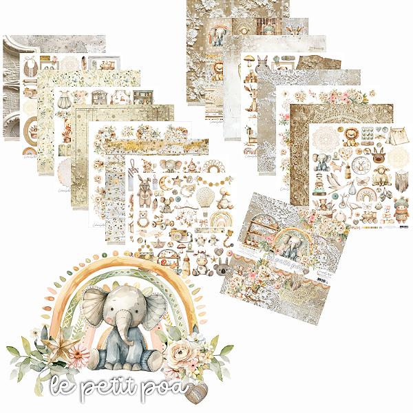 Coleção LE PETIT POA - Papel Bloco 30,5x30,5cm 18 fls 240G - LEP00