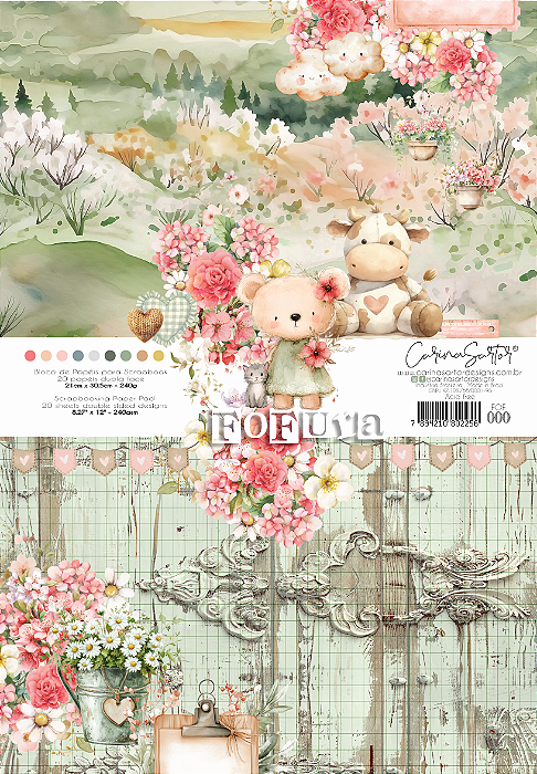 Coleção FOFURA - Papel Bloco 21x30,5cm 20 folhas - 240G