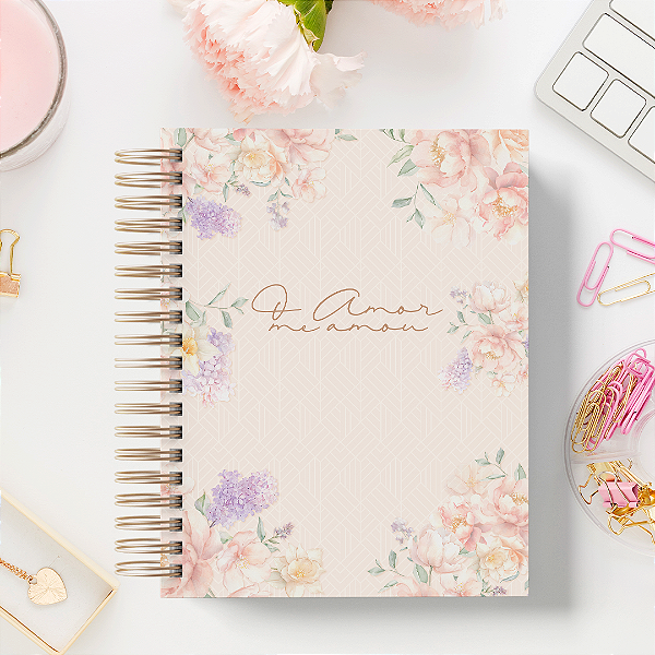 caderno Versiculos capa floral