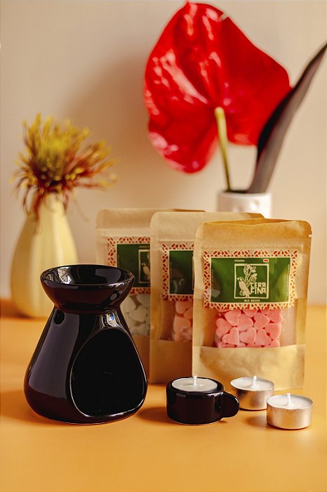 Kit rechaud preto wax melts