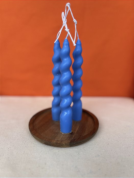 Kit 3 velas decorativas azul