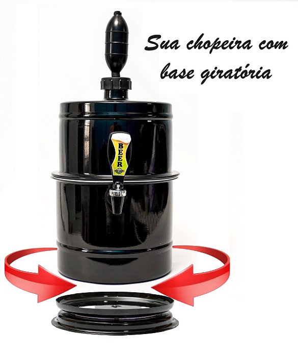 CHOPEIRA PORTÁTIL 5LITROS COR: PRETA + BASE GIRATÓRIA 360º
