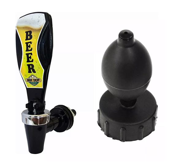 KIT TORNEIRA TIPO ALEMÃ + BOMBA PERA PARA CHOPEIRA BEER CHOPP