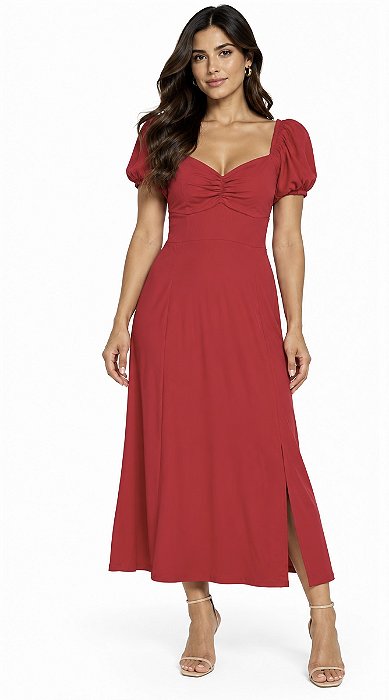 VESTIDO VERMELHO CLOCK HOUSE