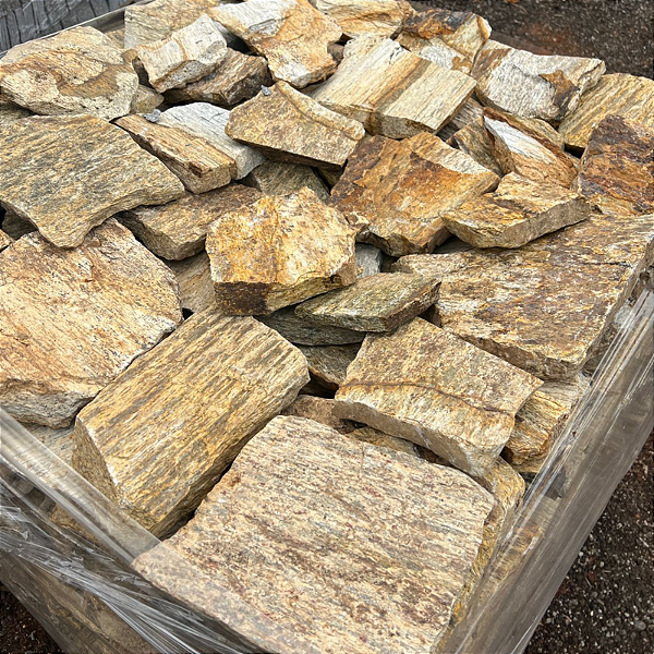 Pedra Madeira Bruta amarela m²