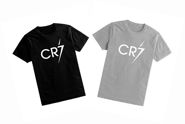 KIT CR7 2 CAMISETAS- 1 CINZA MESCLA - 1 PRETA  LEIA A DESCRIÇÃO