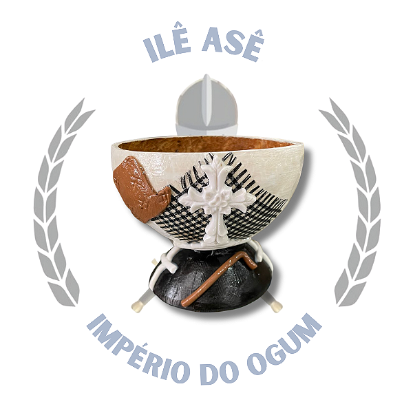 Cuia Trabalhada biscuit - Cruz c/bengala