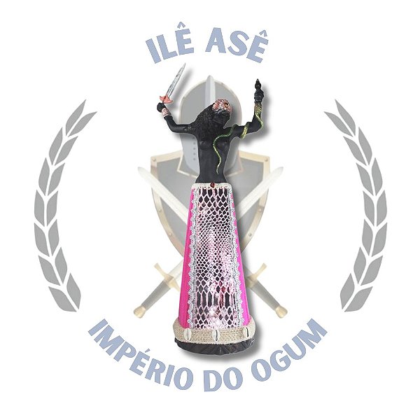 IMAGEM RESINA ORIXÁ EUÁ AFRICANO 40CM