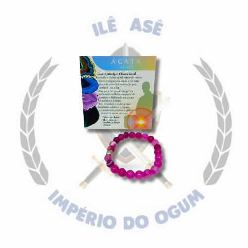 PULSEIRA PEDRA NATURAL - ÁGATA ROSA