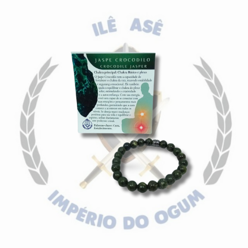 PULSEIRA PEDRA NATURAL - JASPE CROCODILO