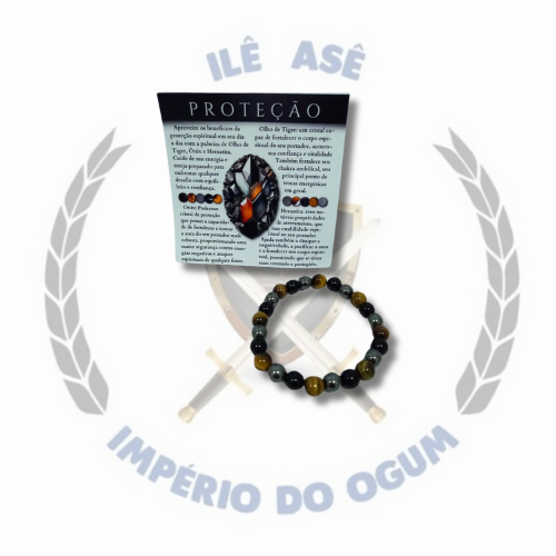 PULSEIRA PEDRA NATURAL - PROTEÇÃO ( HEMATITA + ÔNIX + OLHO DE TIGRE )