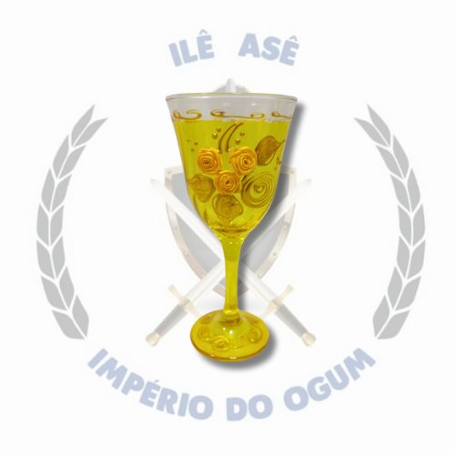 TAÇA AMARELA C/ FLOR  - MODELO 1