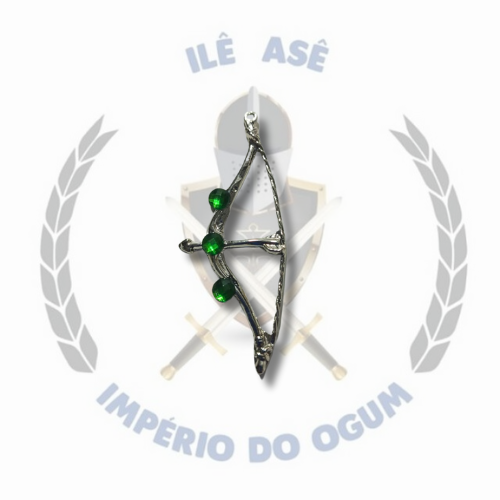 OFÁ COM 3 PEDRAS - PRATA C/ VERDE