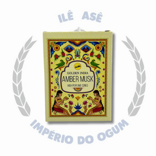 INCENSO CONE GOLDEN INDIA - AMBER MUSK