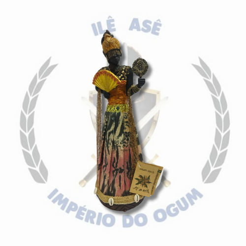IMAGEM RESINA ORIXÁ OXUM DOCÓ AFRICANO 40CM