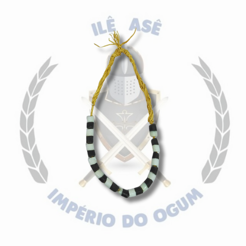 COLAR CORAL AFRICANO - PRETO C/ BRANCO