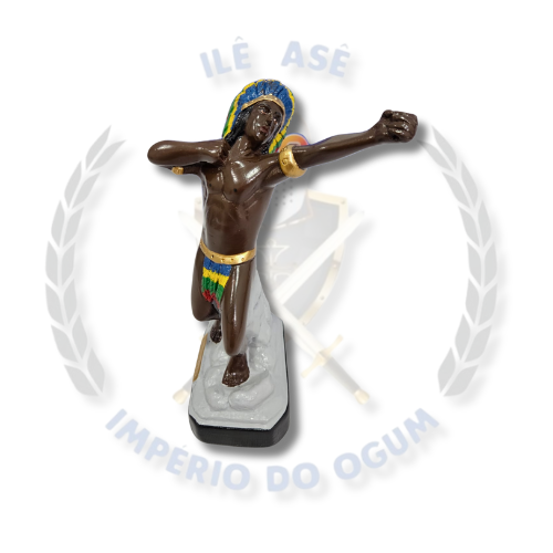 IMAGEM GESSO CABOCLO TUPINAMBA 20CM