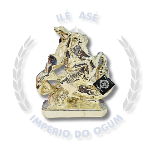 IMAGEM DE GESSO BANHADA 32CM - SÃO JORGE