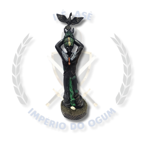 IMAGEM RESINA ORIXÁ OSSAIN AFRICANO 30CM