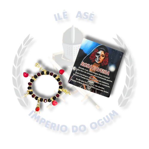Pulseira Religiosa - Rosa Caveira