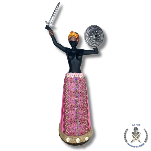 IMAGEM RESINA ORIXÁ OBÁ AFRICANO 40CM