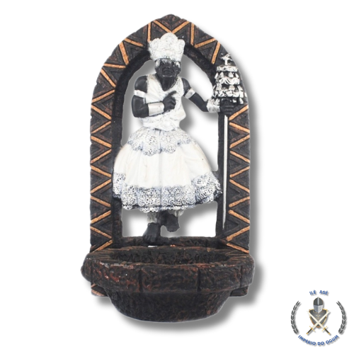 IMAGEM RESINA ORIXÀ OXALÁ AFRICANO PORTA AXÉ 20CM