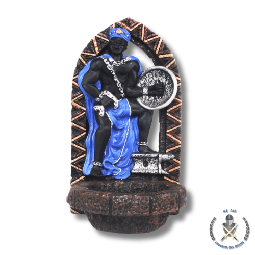 IMAGEM RESINA ORIXÁ OGUM AFRICANO PORTA AXÉ 20CM