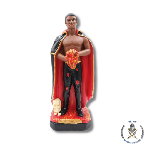 IMAGEM GESSO EXU PINGA FOGO - 20CM